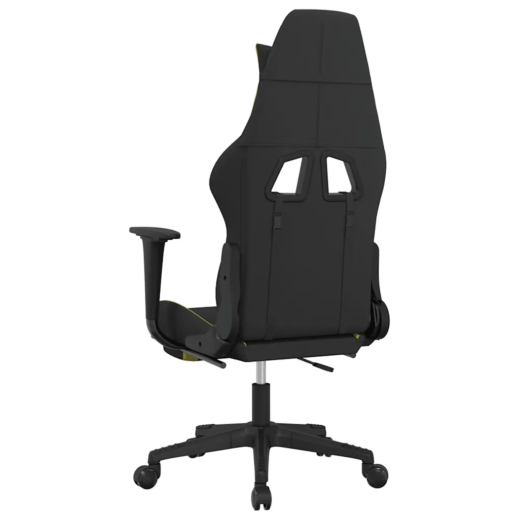 Sedia da Gaming | Sedia da e-sports Massaggio e Poggiapiedi Nero e Verde Chiaro