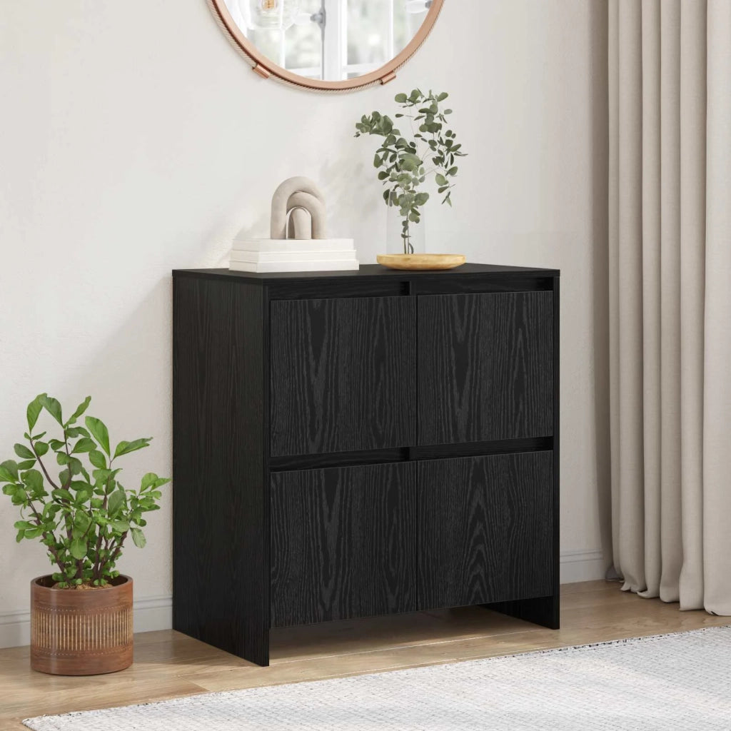 Credenza Rovere Nero 70 x 41 x 75 cm Legno multistrato 875230