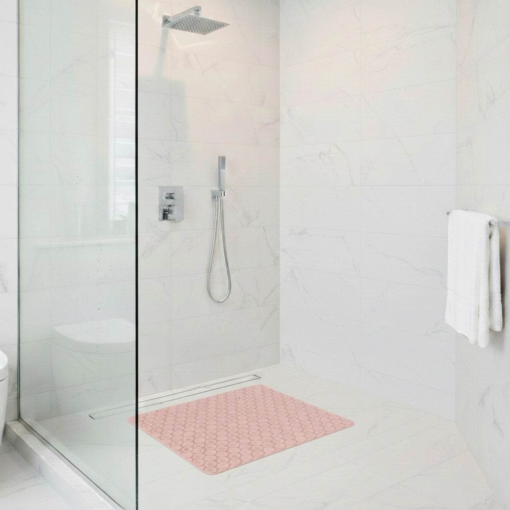 Tappeto bagno antiscivolo rosa 54x54 cm Maia