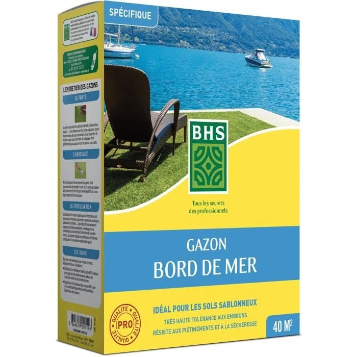 Prato - BHS - Seaside Lawn 1kg  40m  Resistente al vento, alla siccità, alla salinità  Bellissimo prato estivo, estetico e robusto.