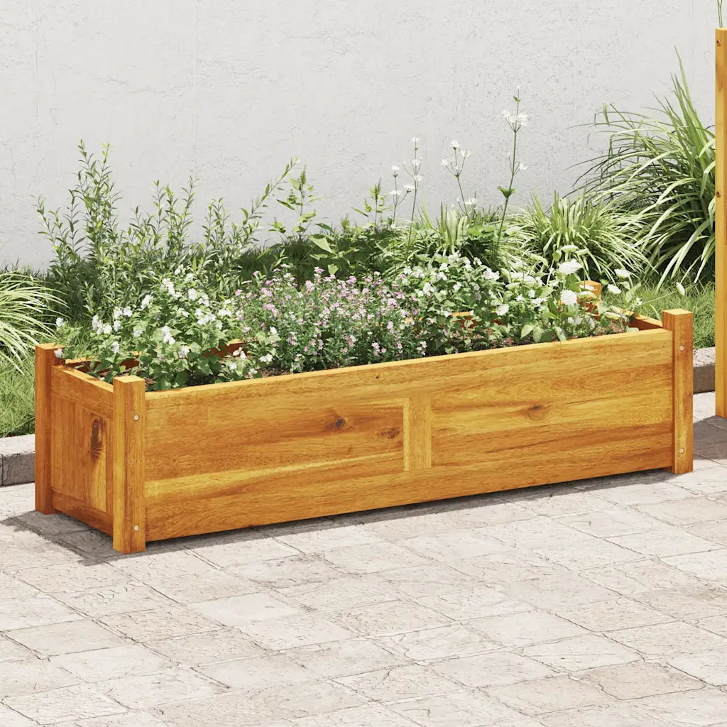 Fioriere | Cassetta per fiori | Letto Rialzato da Giardino in Legno di Acacia 100x30x25 cm