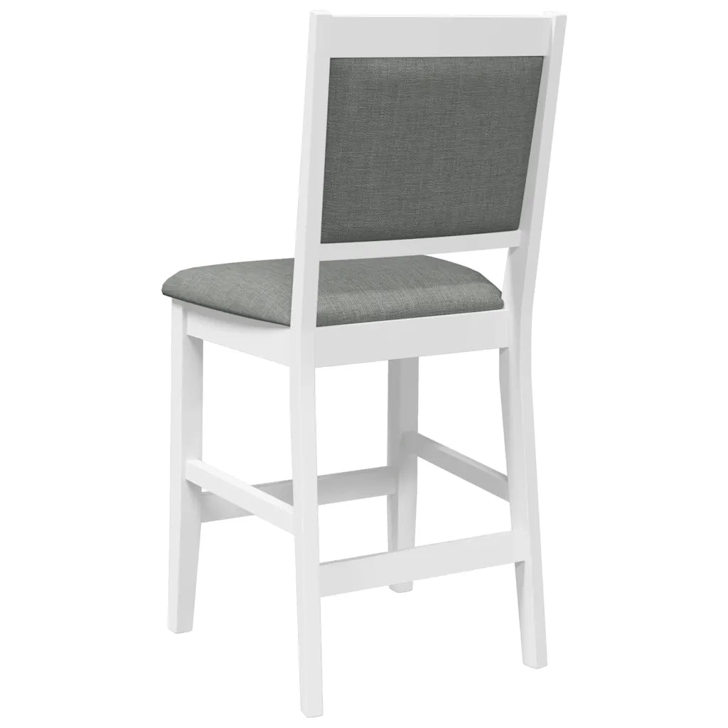 Sgabelli da Bar con Cuscini 2 pz Bianco Legno Massello di Hevea
