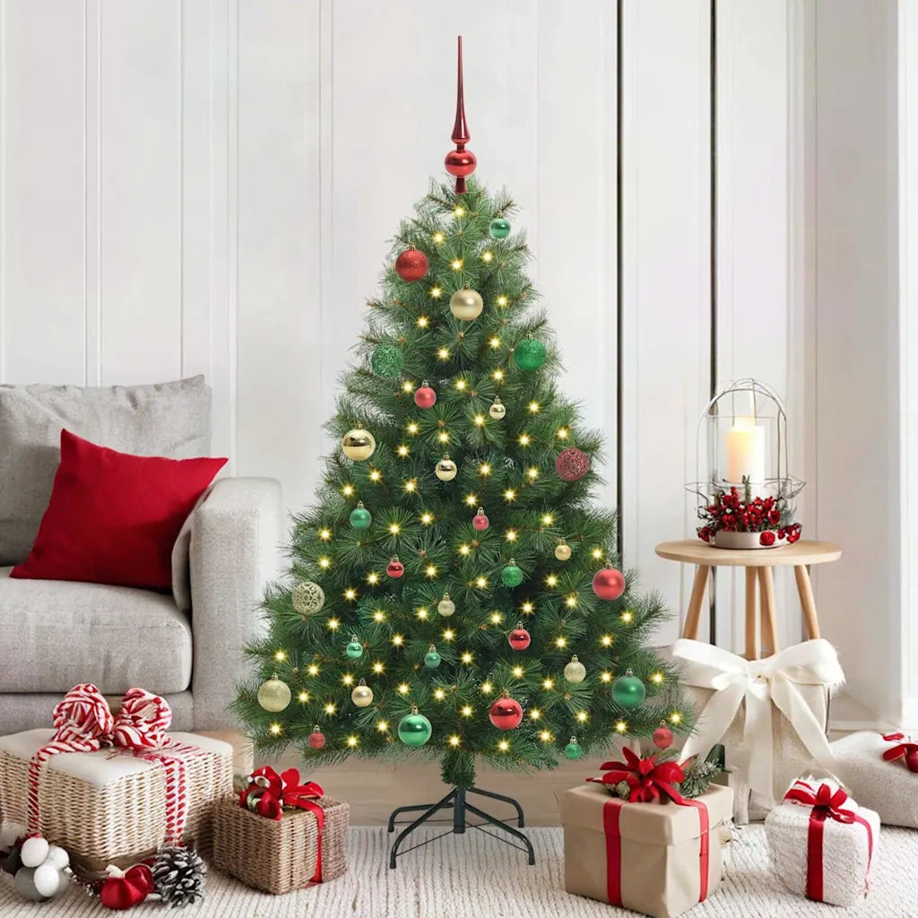 Albero di Natale | Decorazioni natalizie artificiale con 150 LED Verde 150 cm PE e PVC