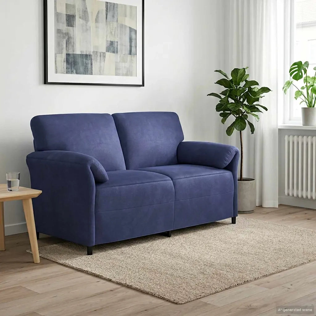 Divano a 2 Posti Blu Polizia 158 x 83 x 95 cm Velluto 42033965
