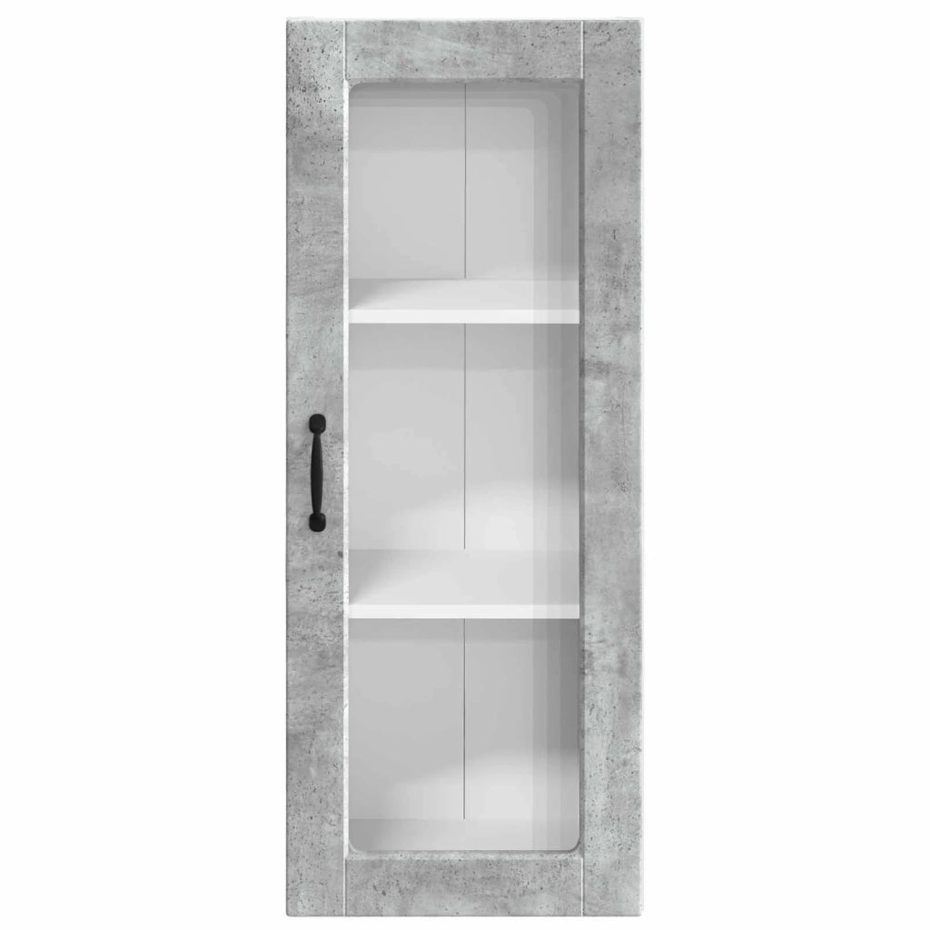 Mobile in vetro da parete PORTO Grigio cemento 40 x 31 x 100 cm 885448