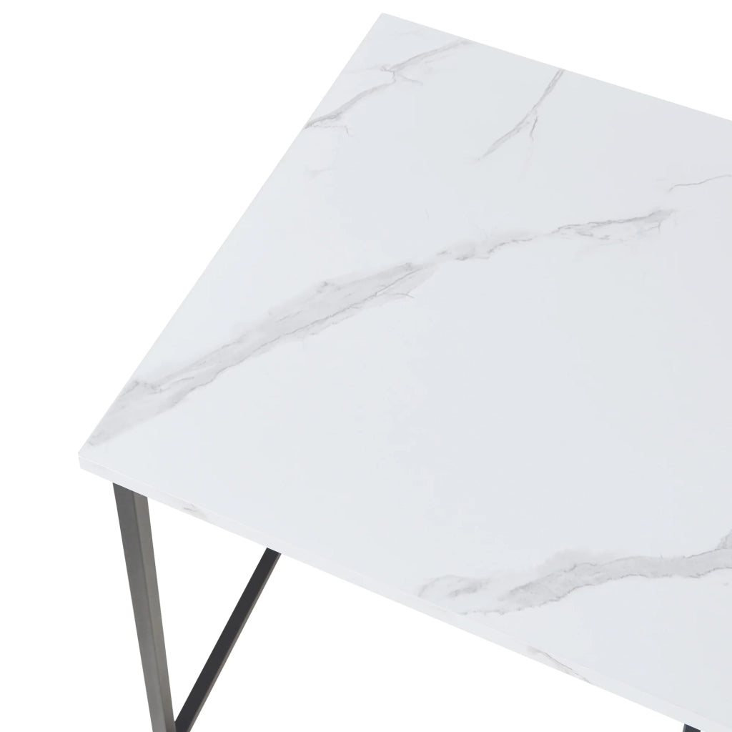Set di 3 tavolini da caffè impilabili neri con effetto marmo bianco 03_0009772