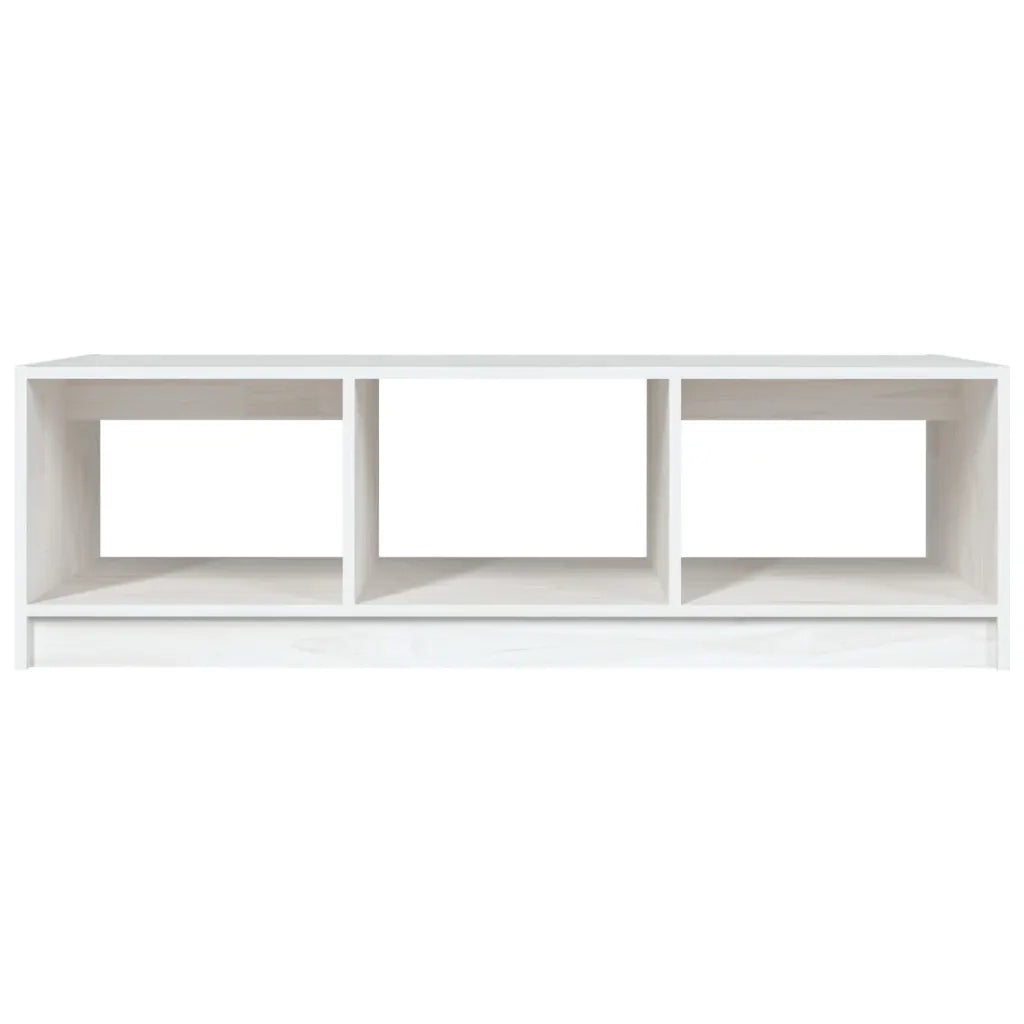 Tavolino da Salotto-Tavolino da soggiorno-Tavolo Bianco 110x50x34 cm Legno Massello di Pino