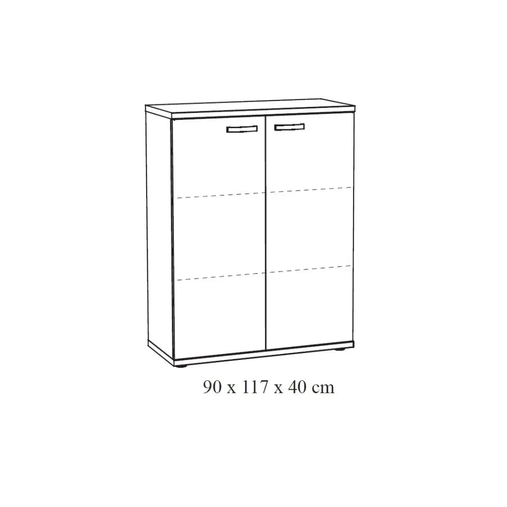 Mobile da ufficio con 2 ante colore rovere grezzo collezione YUKON