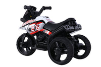 Moto Elettrica per Bambini 6V 3 Ruote con Suoni e Luci Bianco