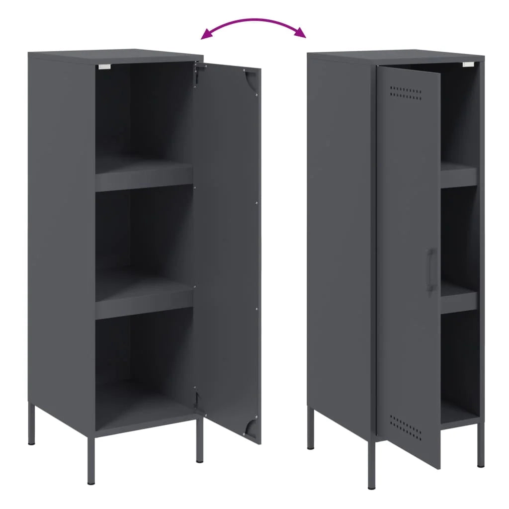 Buffet credenza cassettiera mobiletto mobile contenitore organizer cucina soggiorno salotto alto 36 x 39 x 113 cm acciaio antracite 02_0032200