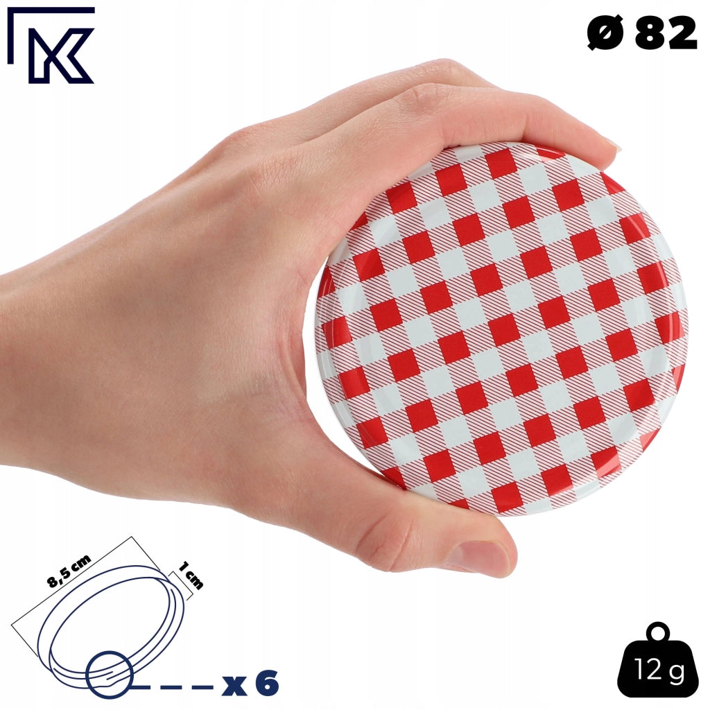Tappi per barattoli KADAX, diametro 82 mm, confezione da 10 pezzi