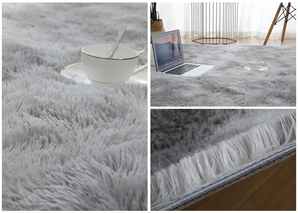 Tappeto shaggy in peluche grigio chiaro 300x200 cm