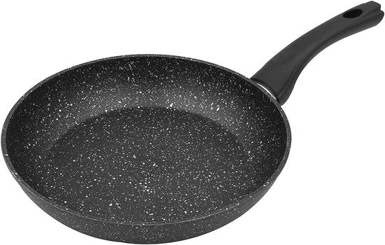 Padella in acciaio inox, 24 cm, con rivestimento antiscivolo, nero