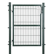 Cancello in acciaio zincato Cancello per recinzione Cancello da giardino Robusto e durevole con serratura Maniglia e chiave di qualità 106 x 125 cm (L x A) Verde 12_0001887