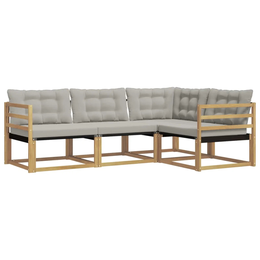 Set di divani da esterno 4 pz Bianco e Grigio Chiaro 3388625