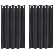 Tende Oscuranti | Tende Blackout 2 pz Grigio scuro 140 x 140 cm Velluto