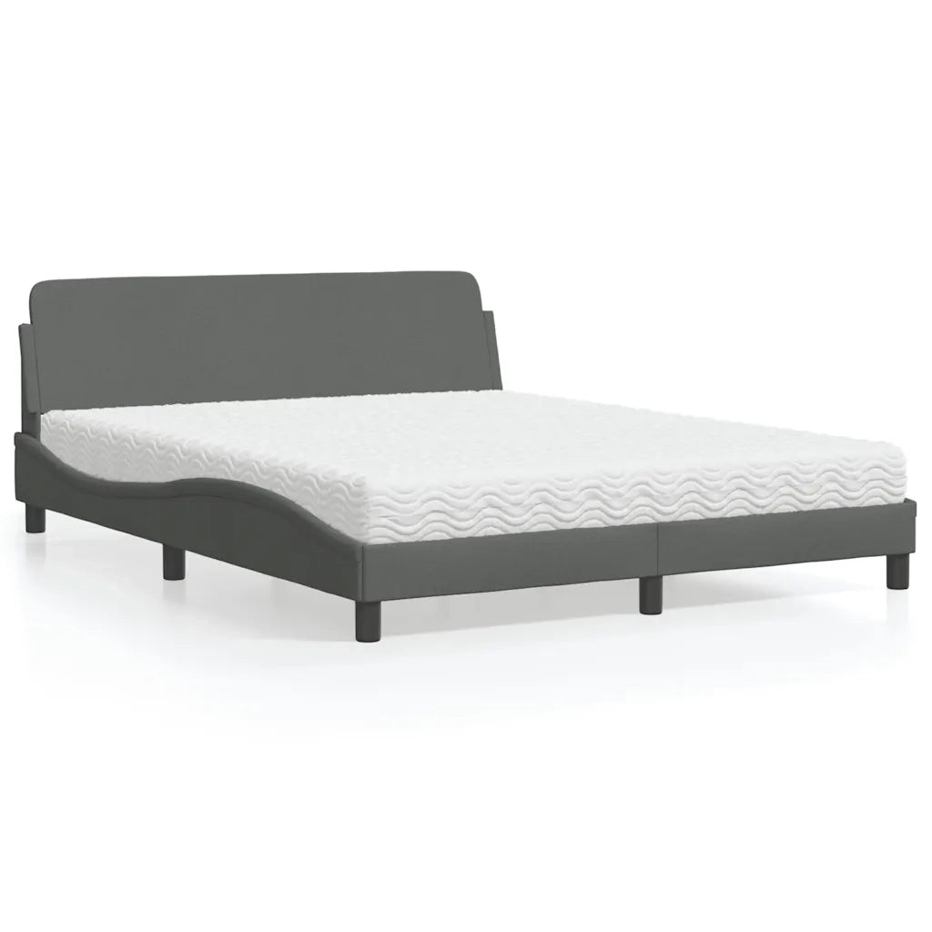 Letto con Materasso Dover Grigio Scuro 160x200 cm Tessuto 3208425