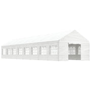 Gazebo con Tetto Bianco 17,84x4,08x3,22 m in Polietilene 3155492