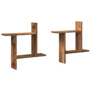 2 pz Mensole da Parete | Scaffali a Parete | Ripiano a parete Legno Vecchio 50x12x50 cm in Truciolato
