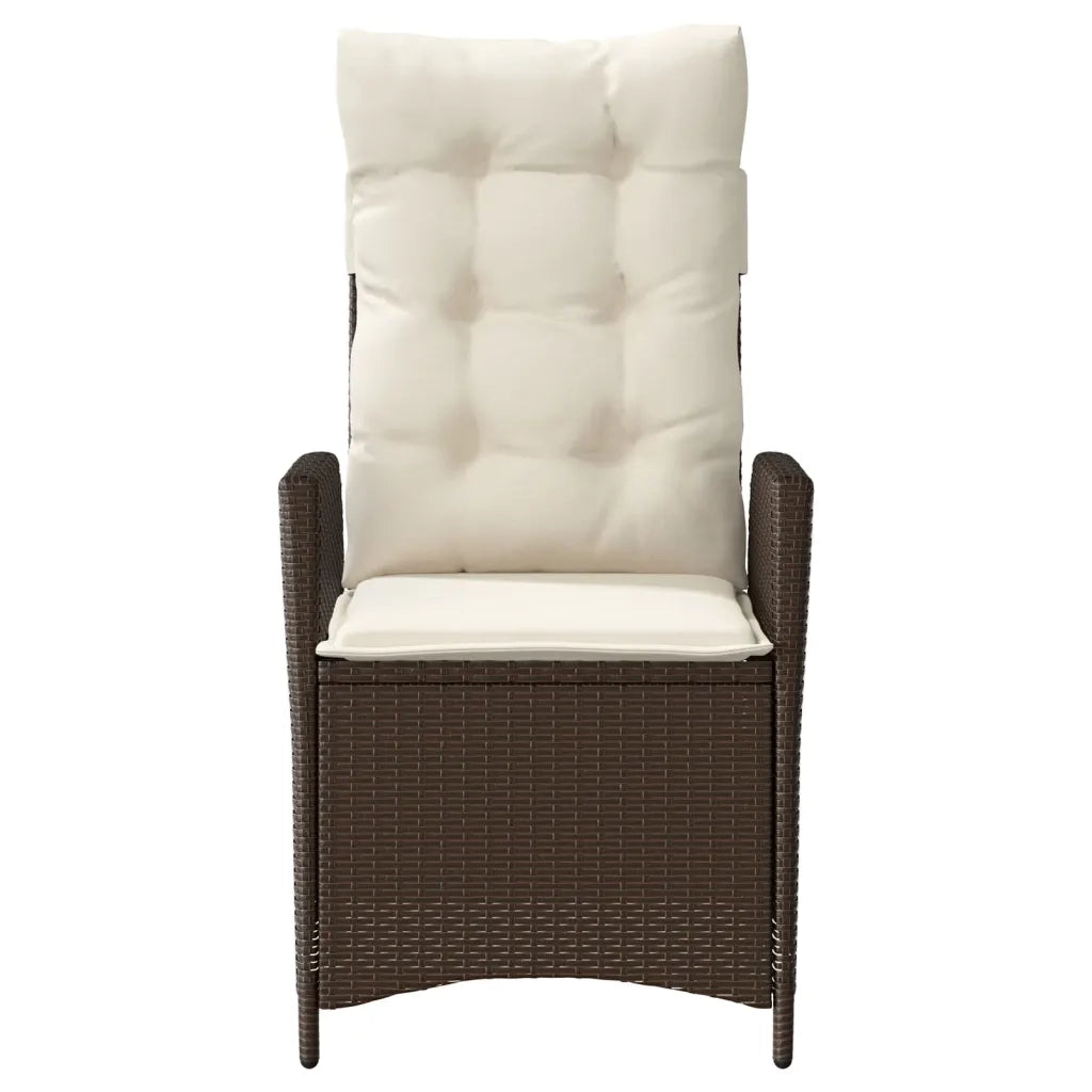 Set Bistr¨° 3 pz | Set Salotto da Giardino con Cuscini Marrone in Polyrattan