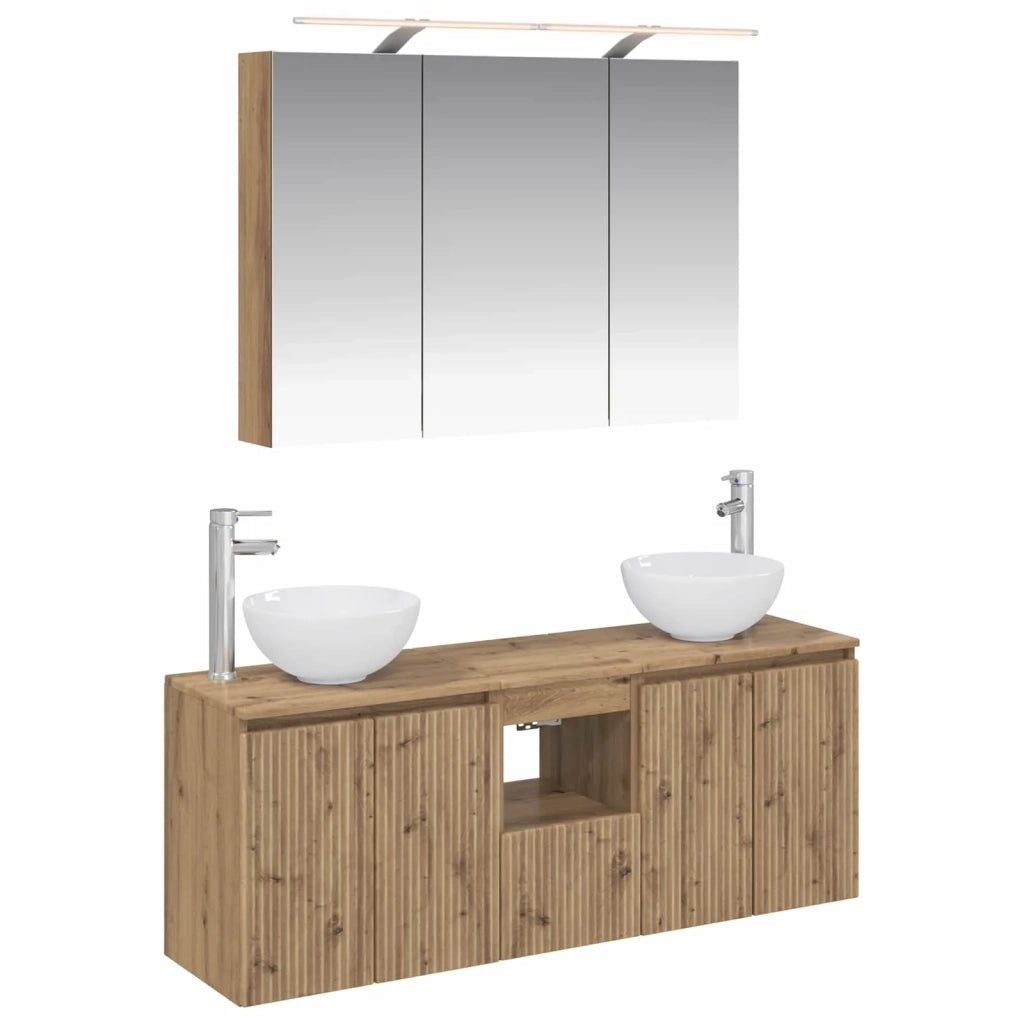 Set di Armadi da Bagno 4 pcs Rovere Artigianale 3406342