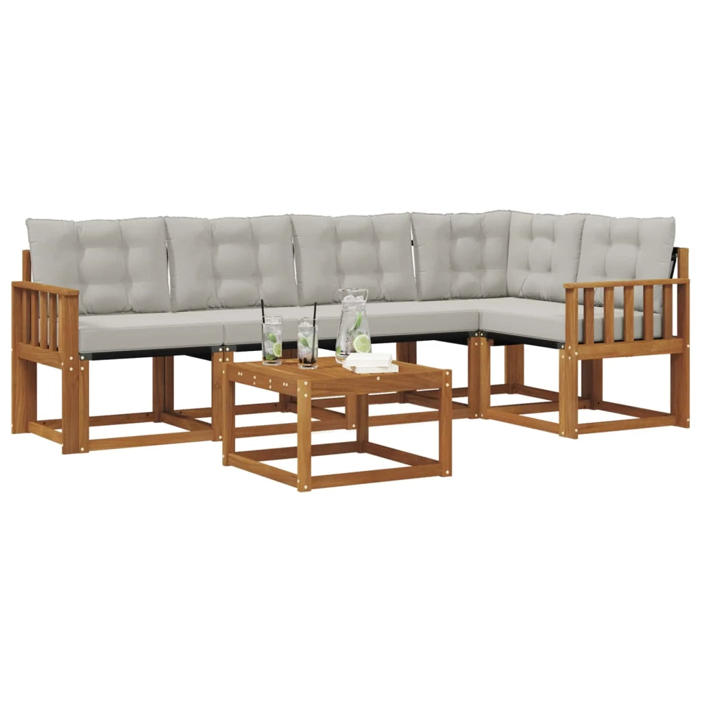 Set di divani da esterno 6 pcs Grigio Naturale e Chiaro 3368686