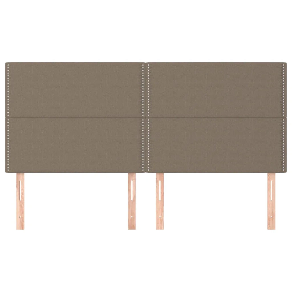 Testiera per Letto-Testata-Testiera Decorativa Tortora 200x5x118/128 cm Tessuto 510103
