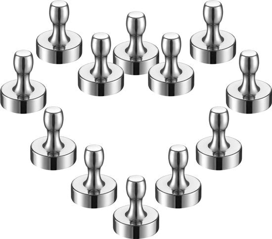 Magneti Conici Extra Forti Grandi, Magnetodi Neodymium con Manico per Tavola Magnetica, Prikbord, Whiteboard, Frigorifero, Ufficio (15 x 18 mm) 12 Pezzi