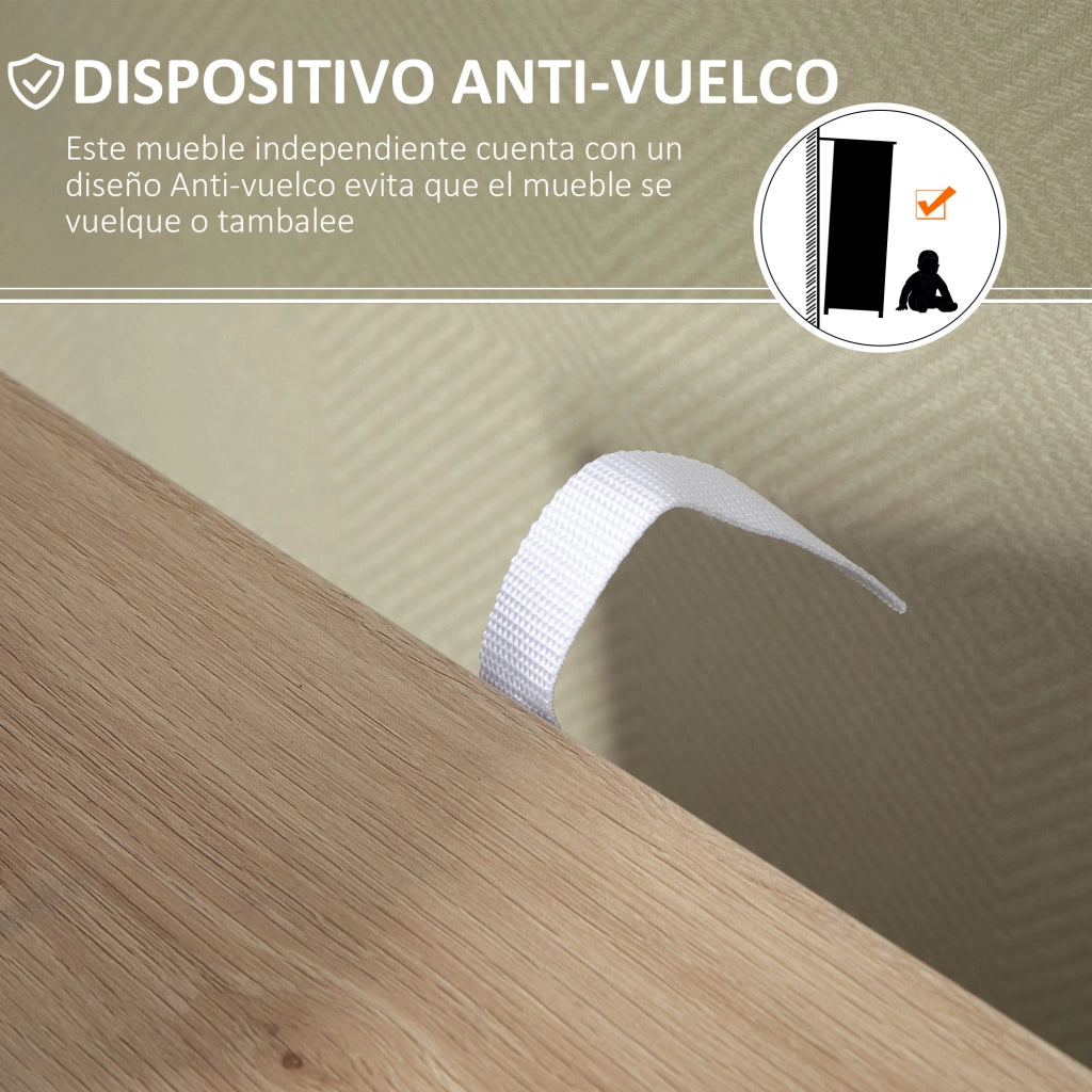Armadio Battente con 4 Cassetti e Ripiano ¨C zephmum ¨C Robe 54x29x83 cm