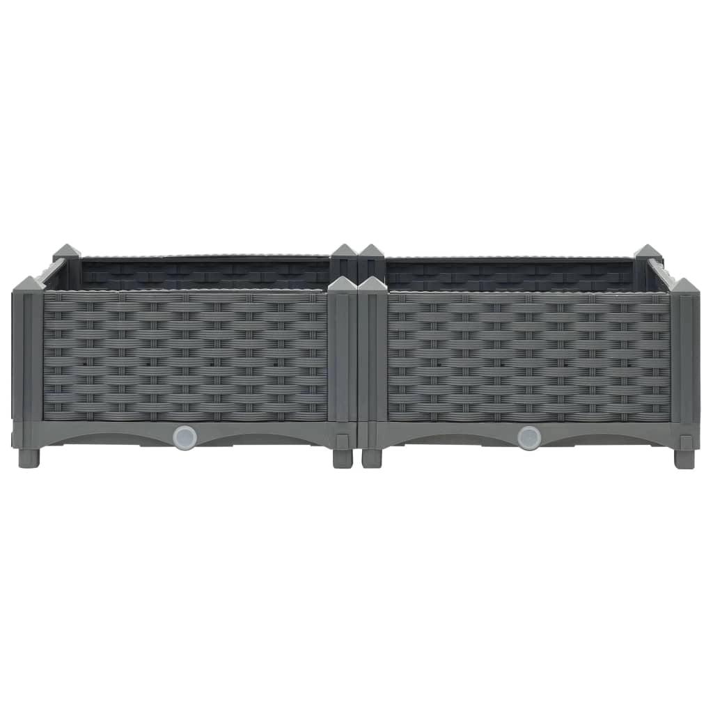 Fioriera rialzata per piante e fiori giardino 80 x 40 x 23 cm polipropilene 02_0000942