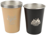 Set di 4 Bicchieri da Campeggio in Acciaio Inossidabile 350ml - Portatile - Con Tasca di Riposo - Facile da Pulire