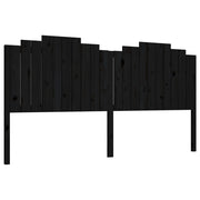 Testiera | Testata per Letto Nera 206x4x110 cm in Legno Massello di Pino