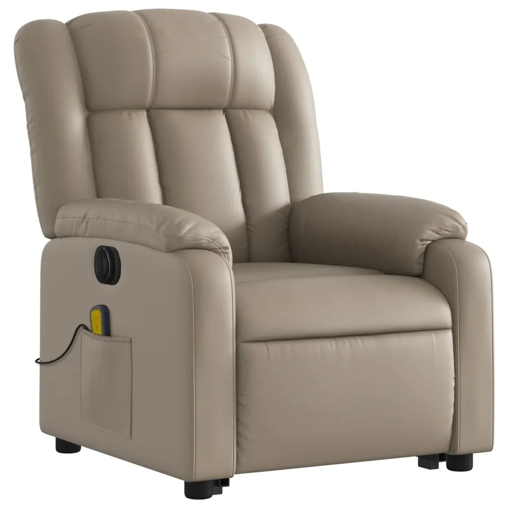 Poltrona Alzapersona Massaggio Elettrica Cappuccino Similpelle 3205291