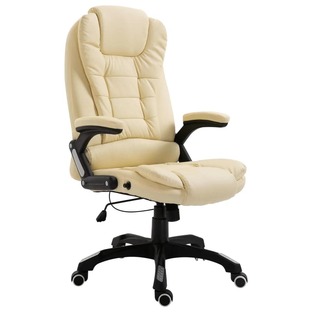 Sedia da ufficio sedia da computer sedia da studio similpelle color crema 02_0024000