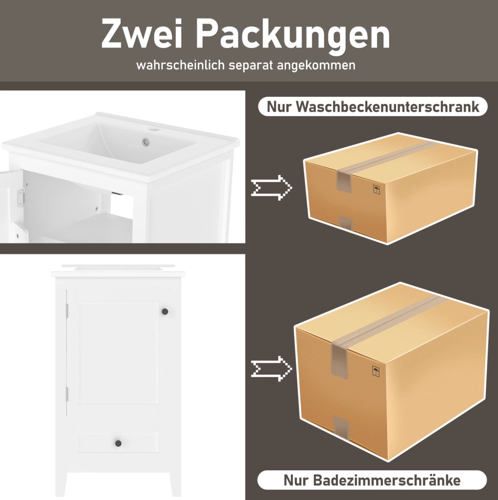 Mobile bagno freestanding 51x46x85 cm con lavabo in ceramica