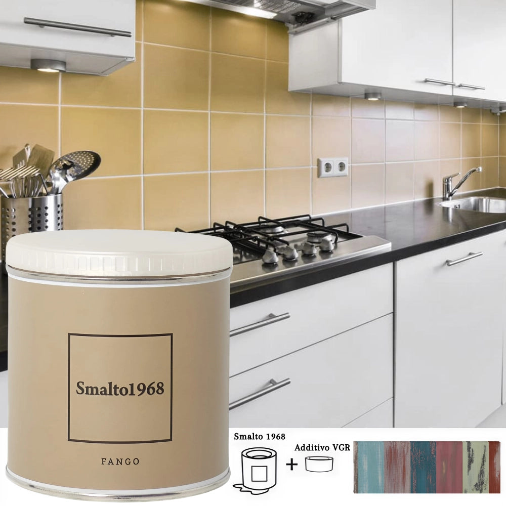 Smalto1968 base acqua vgr piastrelle ceramiche supporti difficili l 0.5 *** colore- fango, confezione 1