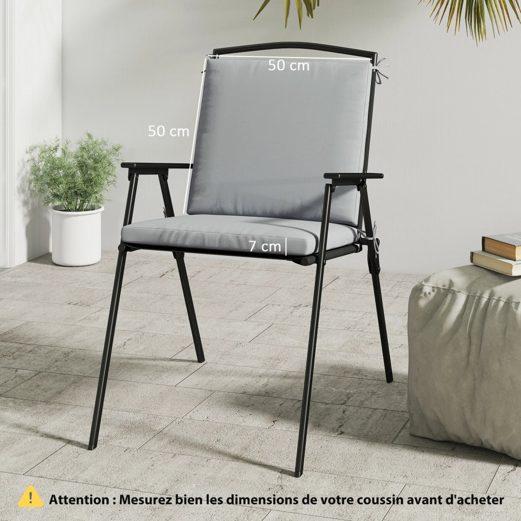 Set 2 Cuscini Sedia Giardino ¨C zephmum ¨C Grigio 50x50 cm