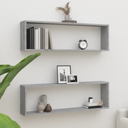 Mensole Cubo Muro 2pz Grigio Sonoma 100x15x30 Legno Multistrato cod mxl 32756