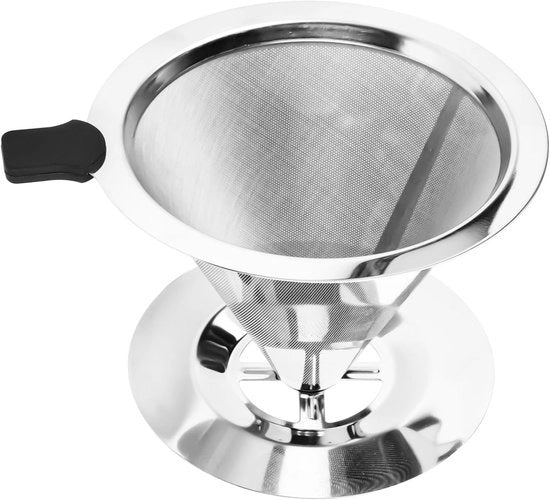 Houder per filtro per caffè in acciaio inossidabile - Filtro riciclabile da installare - Per 1-3 tazze