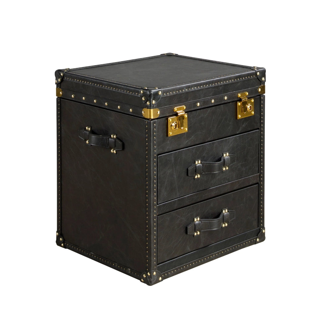Baule in pelle nera