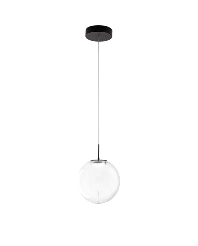 Ariel - Lampada a sospensione singola trasparente di Fabas Luce - Led 14W dimmerabile - Lampada da soffitto design moderno