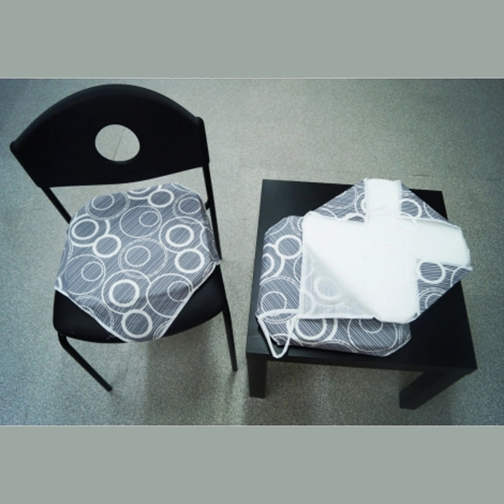 Trade Shop - 6 Coprisedia Cuscini Cerchi Grigio Con Laccetti Cuscino Per Sedie Imbottito -