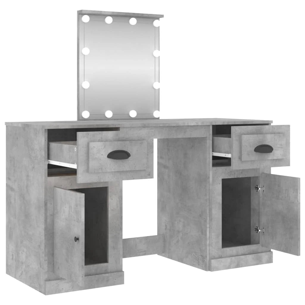 Toeletta di design con illuminazione a LED 130 x 50 x 132,5 cm grigio cemento 02_0006261