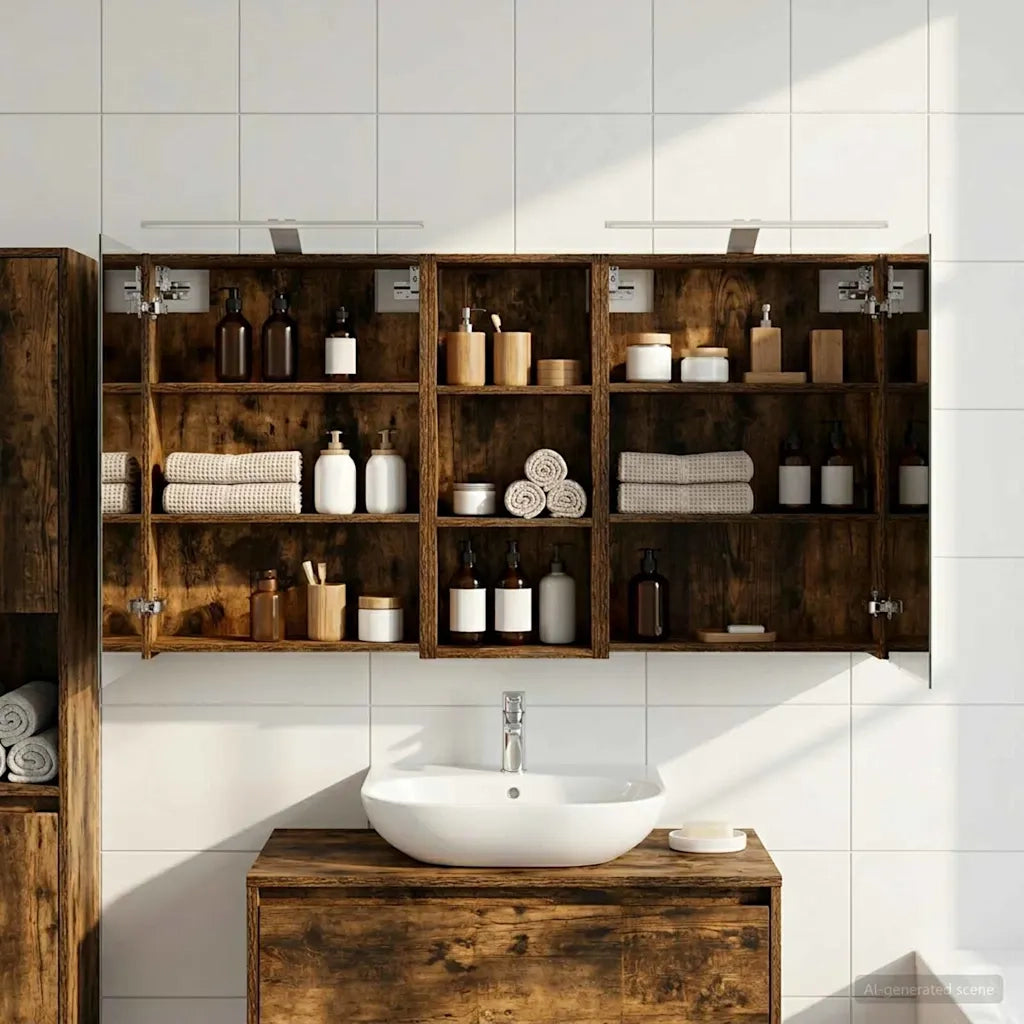 Set di Armadi da Bagno con lo scaffale 3 pcs 130 x 14,5 x 70 cm 3403772