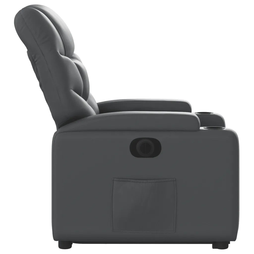 Poltrona Alzapersona Reclinabile Grigio in Similpelle 3204675