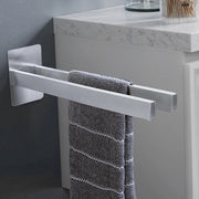 Sostegno asciugamano senza forare 40cm, adesivo asciugamano sostegno in acciaio inossidabile SUS304, asciugamano doppio a due braccia liscio per bagno, cucina, ecc.