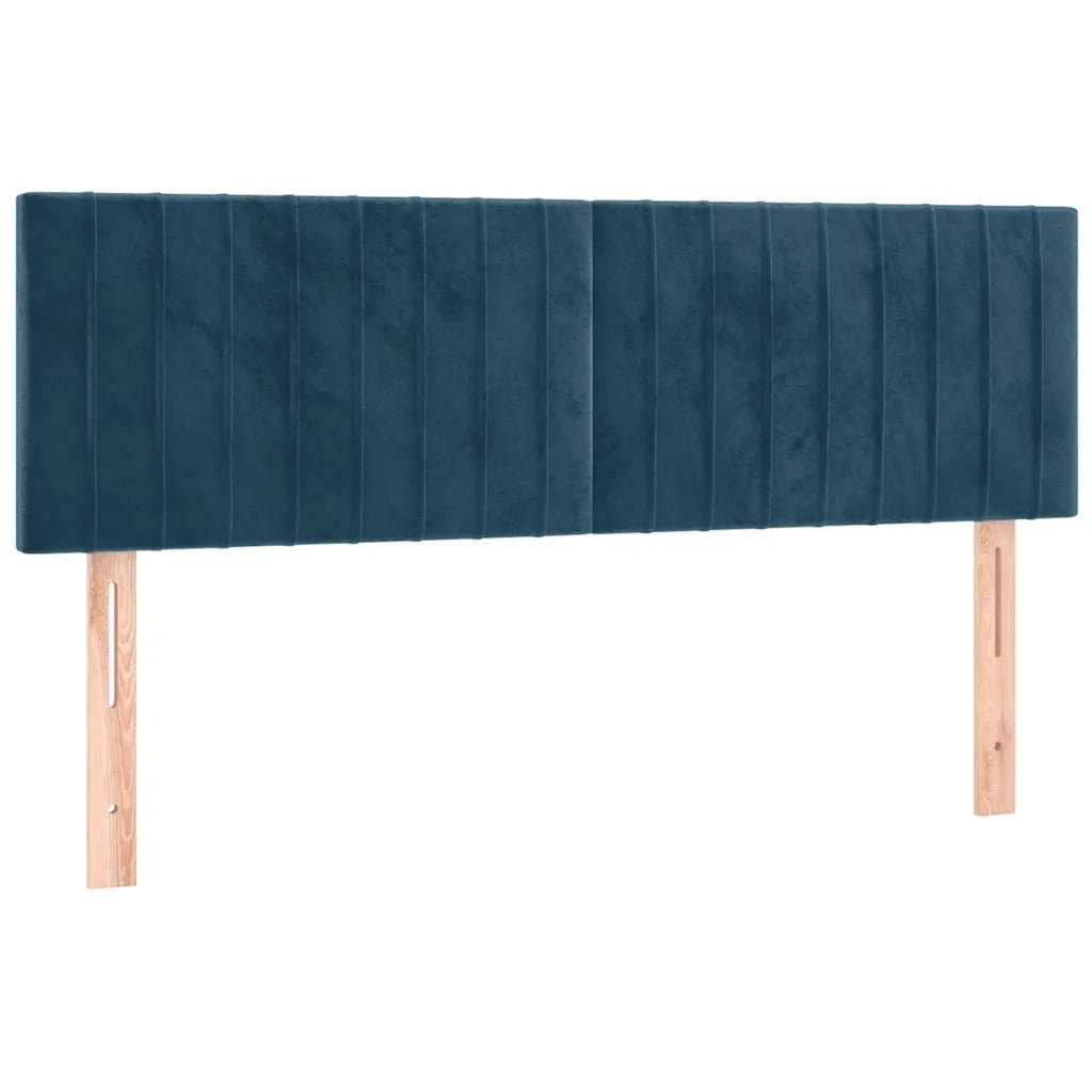 Letto a Molle con Materasso e LED Blu Scuro 140x190 cm