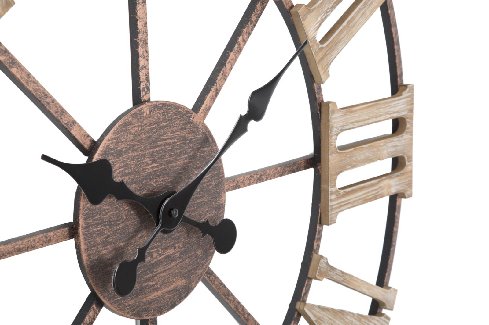 Orologio da Muro Plus Ø71,5x4 cm in Ferro e MDF Marrone