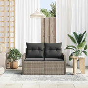 Divano da giardino-Sofa da Giardino-Divano da esterno Grigio 121 x 62 x 69cm polyrattan 582182