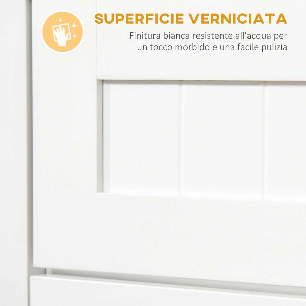Mobile Cucina per Microonde con Cassetto e Armadietto 2 Ante. 60x40x122.5 cm. Bianco